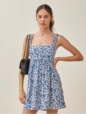 Reformation serene dress in rainy day colorway